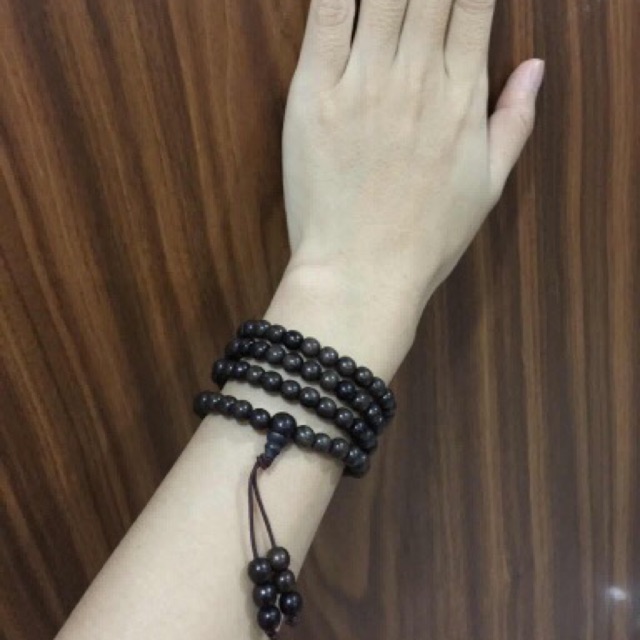Tràng hạt gỗ mun đen nâu 6 li