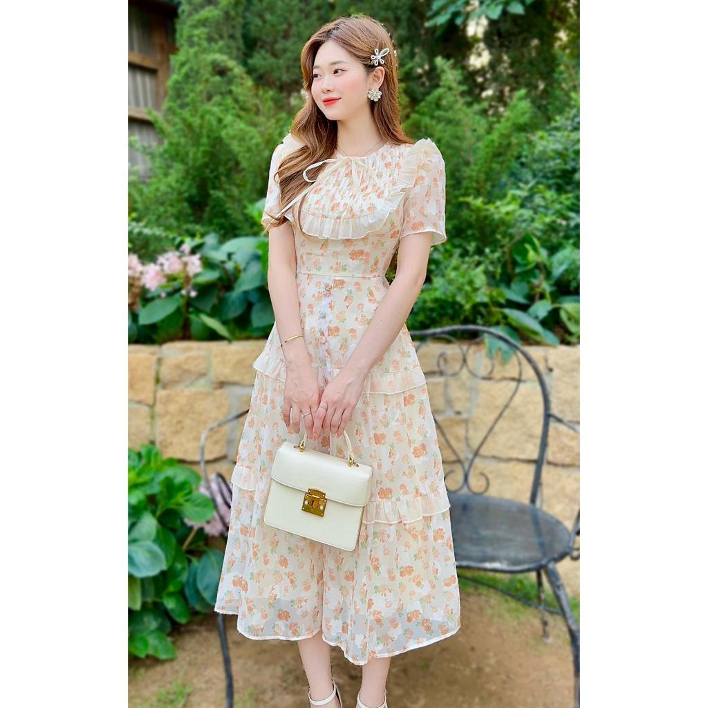 Váy tơ tầng xinh xắn hack dáng nhẹ nhàng- v282