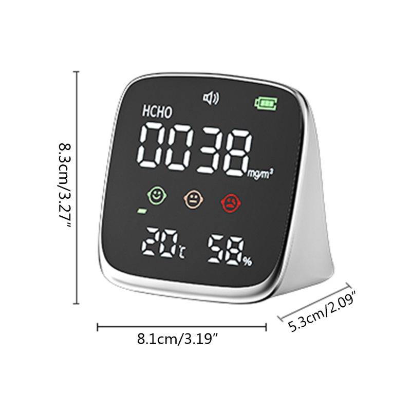 Máy Đo Độ Ẩm Màn Hình Hiển Thị Cảm Xúc HCHO Hôn HCHO Có Đèn Nền
