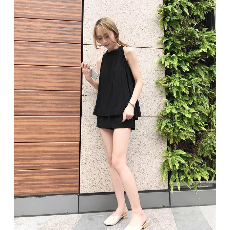 Set Áo Cổ Yếm Mix Short Chất Đũi Siêu Đẹp Cho Nữ | BigBuy360 - bigbuy360.vn