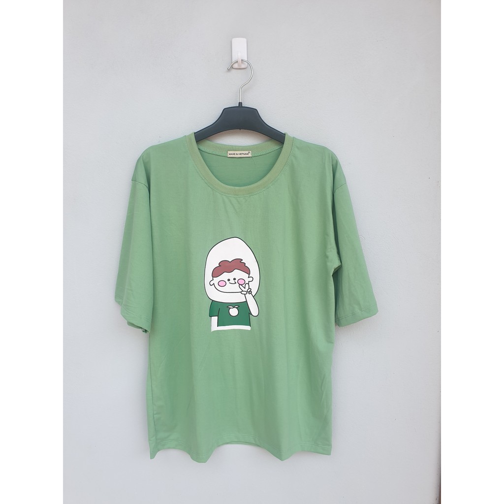 [Mã FAMARAL2 giảm 10K đơn 50K] Áo thun tay lỡ hình bơ cute - Áo thun nữ