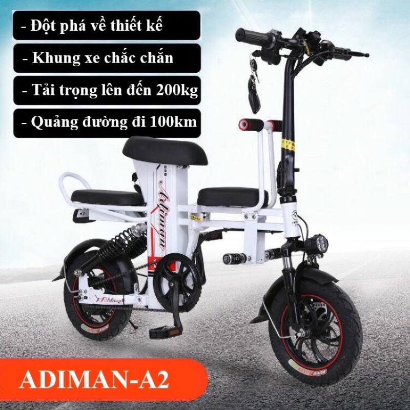 xe điện adiman - pin 20ah - loại 1 bảo hành 18 tháng ( pin lithium)