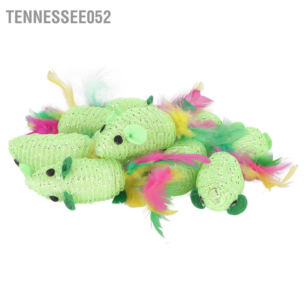 Tennessee052 11 cái Mice Cat Toy Đa dụng Squeaky Tương tác Mèo Đồ chơi Chuột cho và con Màu xanh lá cây