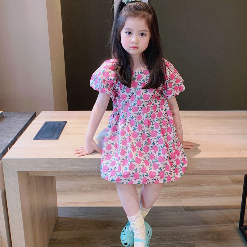 Đầm Hoa Tay Phồng Thời Trang Hàn Quốc Xinh Xắn Dành Cho Nữ