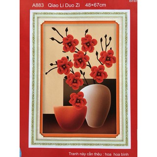 Tranh thêu chữ thập Bình Hoa A883-48x67cm