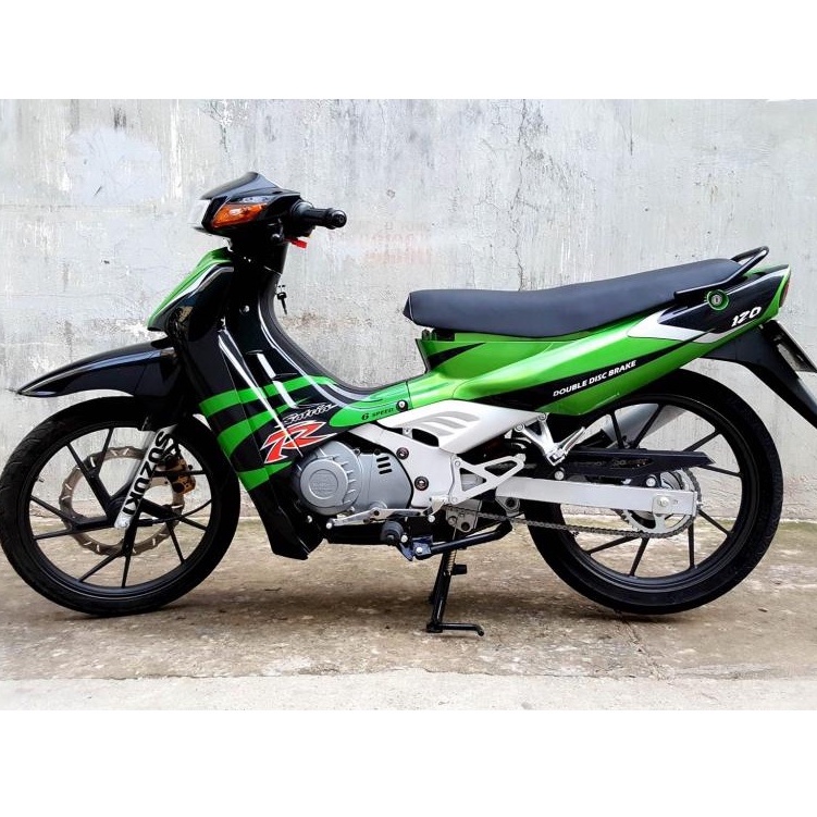 Tem Rời Suzuki Xipo Satria 2000 Dán Xe Đen Xanh Heloken