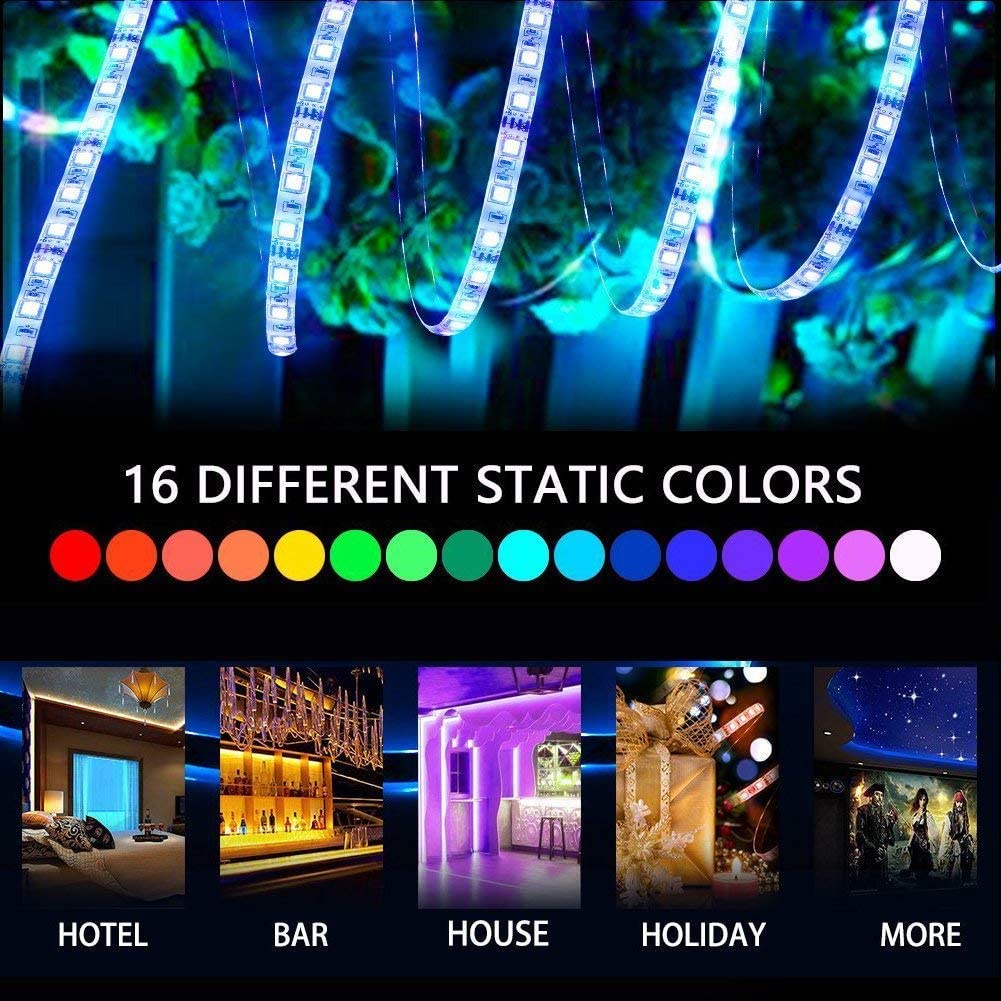 Dây Đèn LED Smd 5050 RGB 30 Bóng/m 1M/2M/3M/4M/5M Điều Khiển Âm Thanh DC5V Dùng Trang Trí Phòng Ngủ