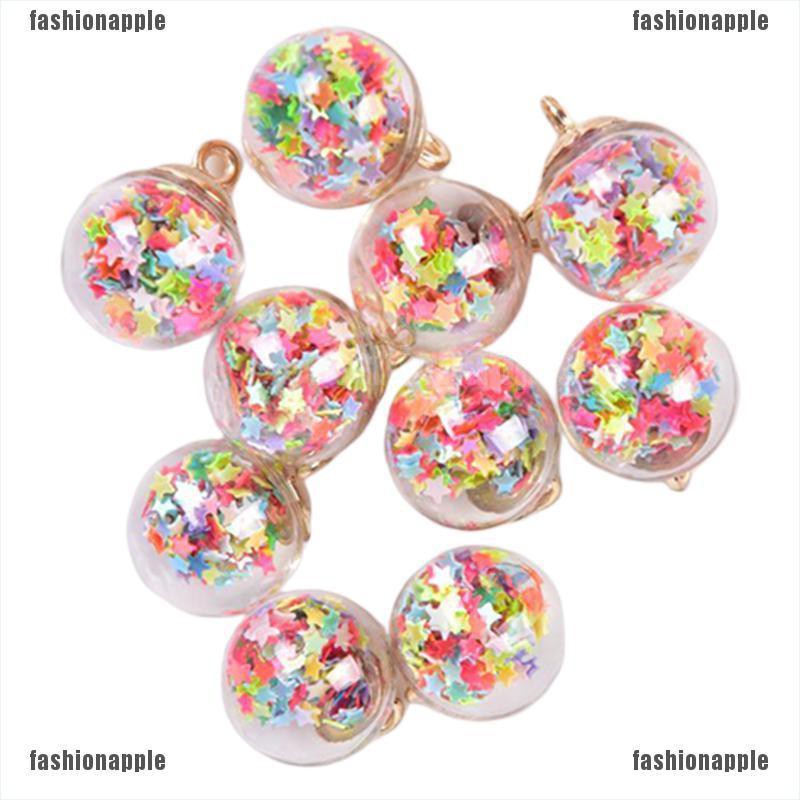 Set 10 Mặt Dây Chuyền Kính Hình Ngôi Sao Năm Cánh