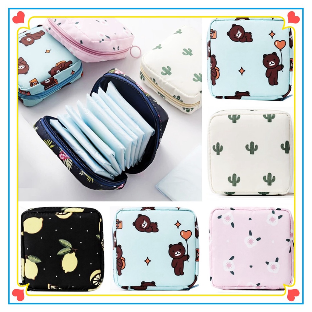 Túi Đựng Mỹ Phẩm / Son Môi / Tiền Xu Mini Có Khóa Kéo Tiện Lợi Dành Cho Nữ