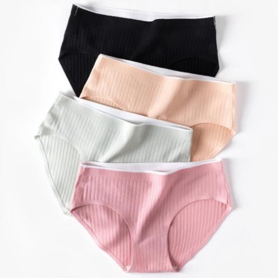 Quần Lót Cotton Gân Tăm Không Đường May Kháng Khuẩn KIMCHIBIKINI QL019