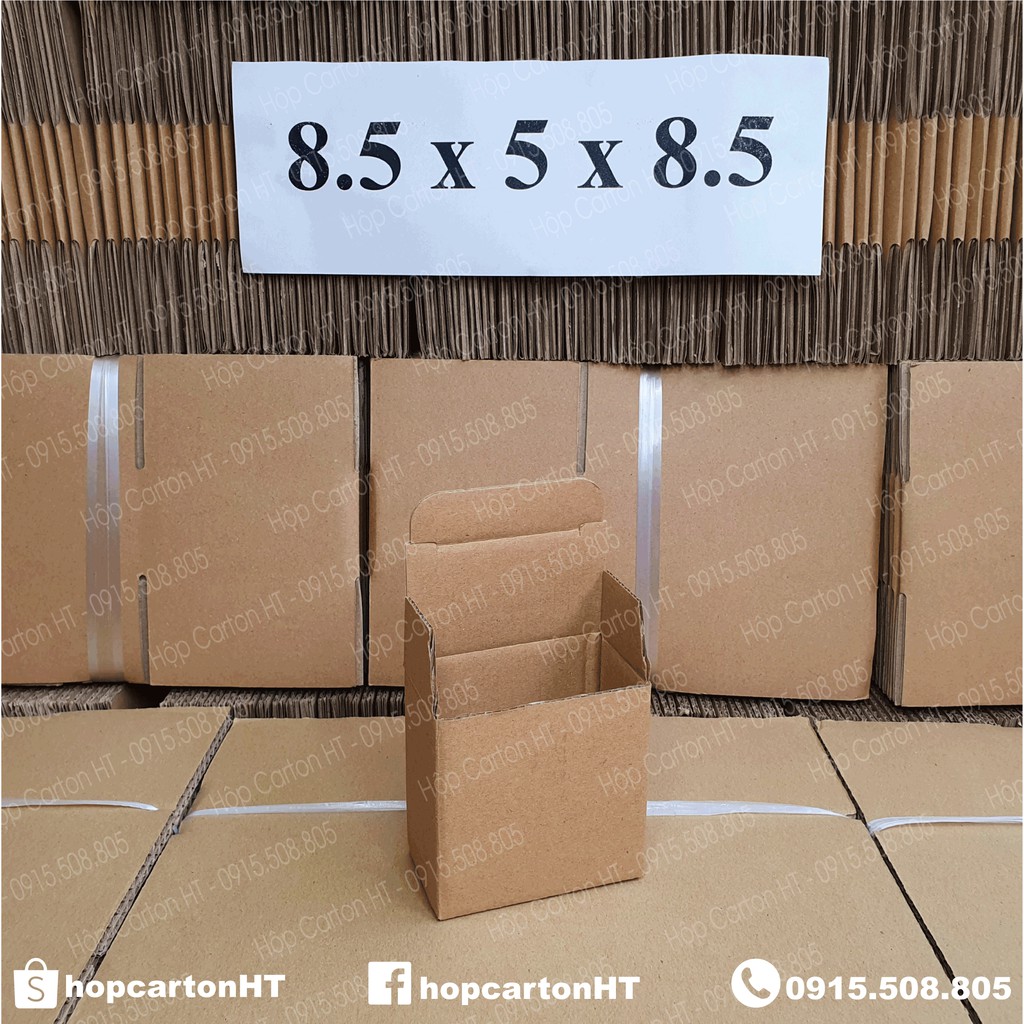 Combo 50 Hộp Đóng Hàng Nhỏ 8.5x5x8.5 Thùng Carton Gói Hàng Trang Sức Phụ Kiện Dày Dặn Giá Rẻ - Hộp Carton HT