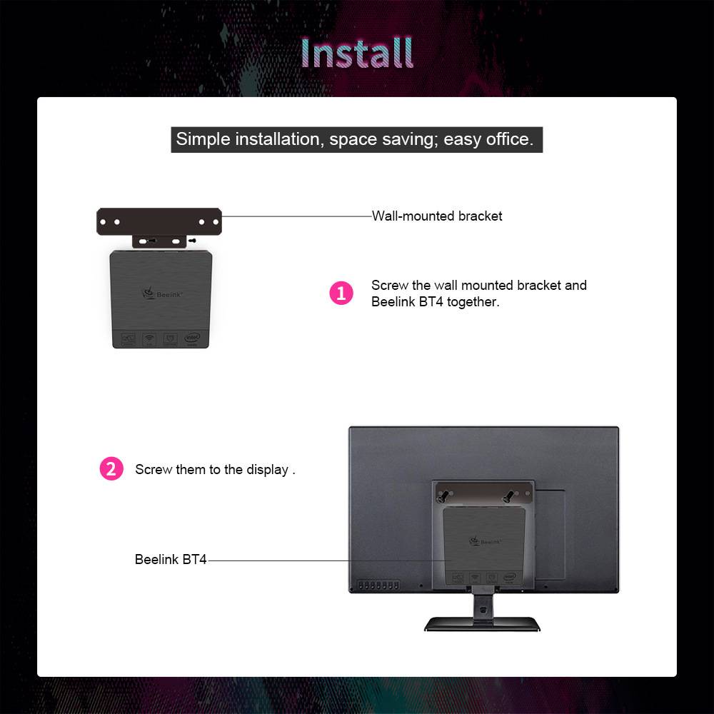 Máy tính máy tính mini BT4 Z8500, phòng khách 4K công suất thấp, máy tính HTPC | BigBuy360 - bigbuy360.vn