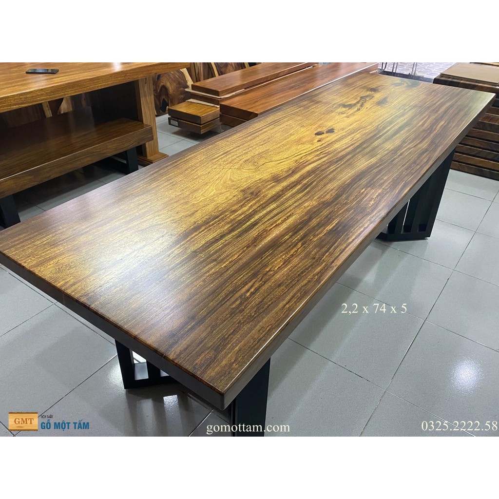 [ Giá Rẻ ] Mặt bàn ăn gỗ tự nhiên nguyên tấm dài 2,2m rộng 74cm x dầy 5cm