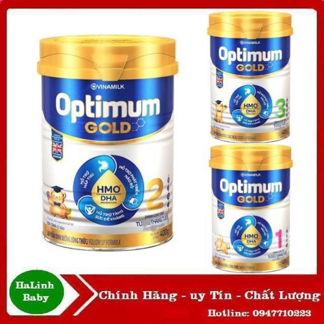 (Mẫu mới) Sữa bột Optimum Gold 1,2,3,4 lon 400g