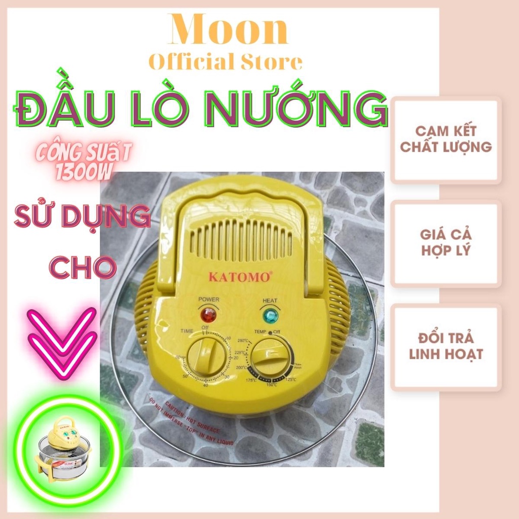 Đầu, nắp dùng cho lò nướng thủy tinh từ 12 đến 17 lít công suất 1300w, rộng 31cm sử dụng bóng Halogen, bảo hành 12 tháng