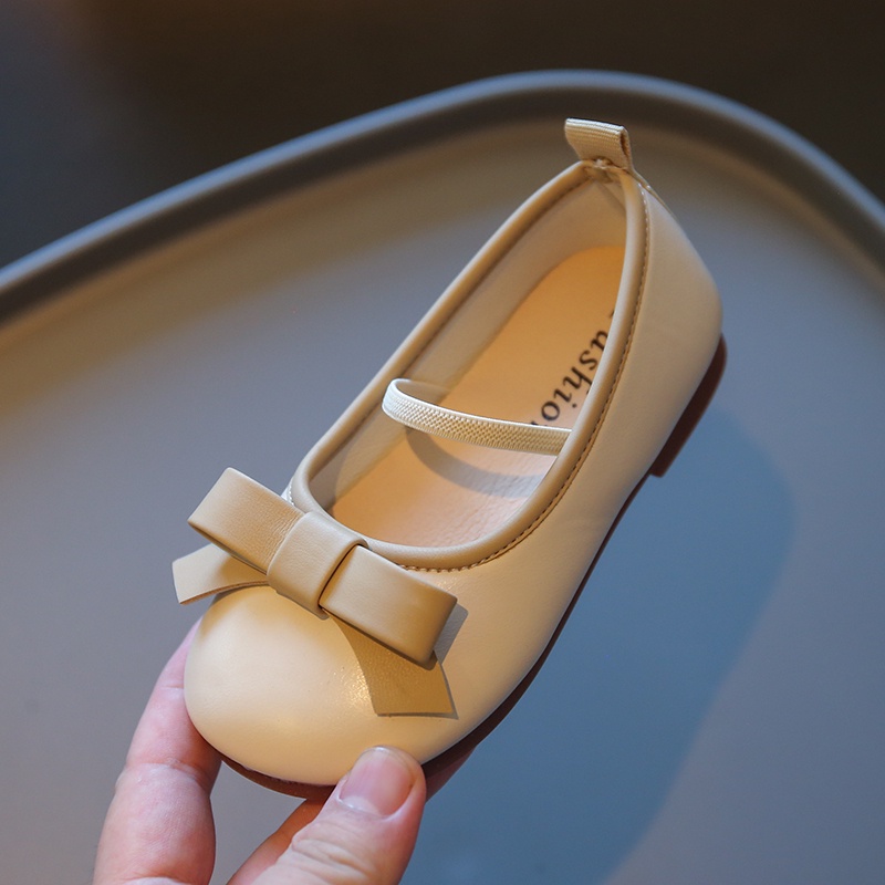 Giày Búp Bê Da Đế Mềm Đính Nơ Xinh Xắn Cho Bé Gái 2-12 Tuổi