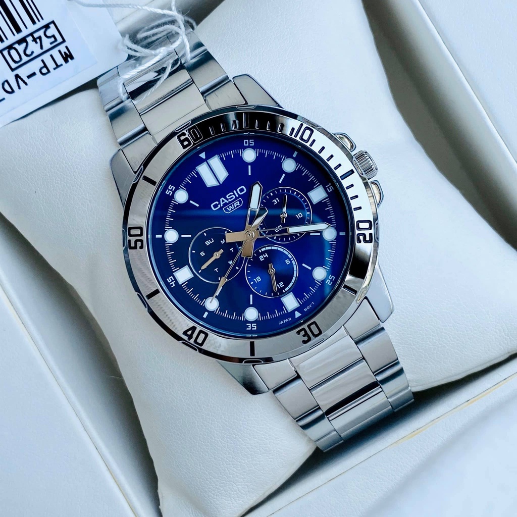 Đồng Hồ Casio Nam Dây Kim Loại MTP-VD300D-2EUDF Chính Hãng