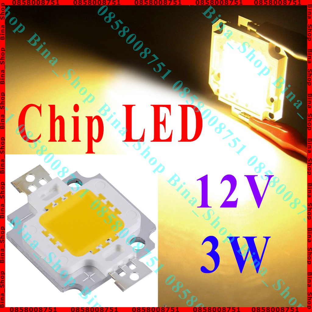 Chip Led DC 12V 3W ánh sáng vàng ấm
