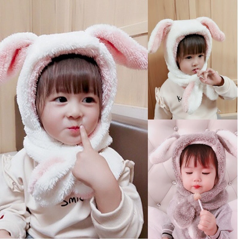 Nón len tai thỏ ấm áp dễ thương cho bé