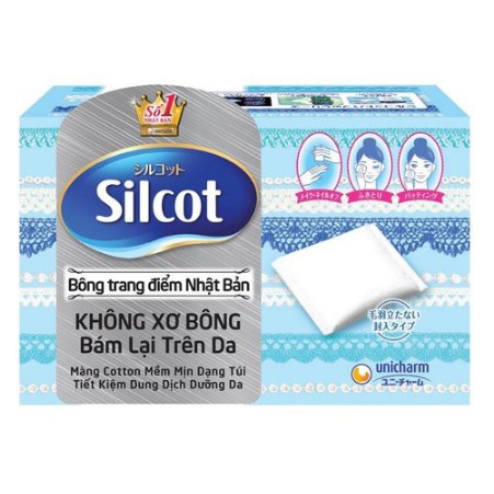 Bông tẩy trang Silcot - Bông Trang Điểm Silcot Nhật Bản Cao Cấp Loại 66 - 82 miếng/hộp Silcot Unicharm