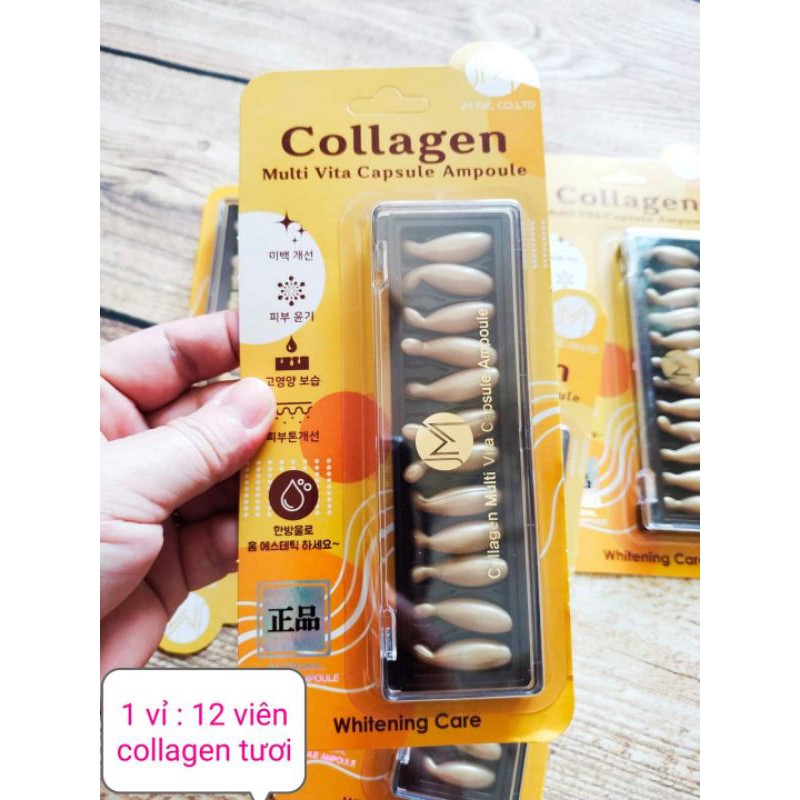 viên collagen tươi dưỡng da : giá 165k/vỉ 12 viên