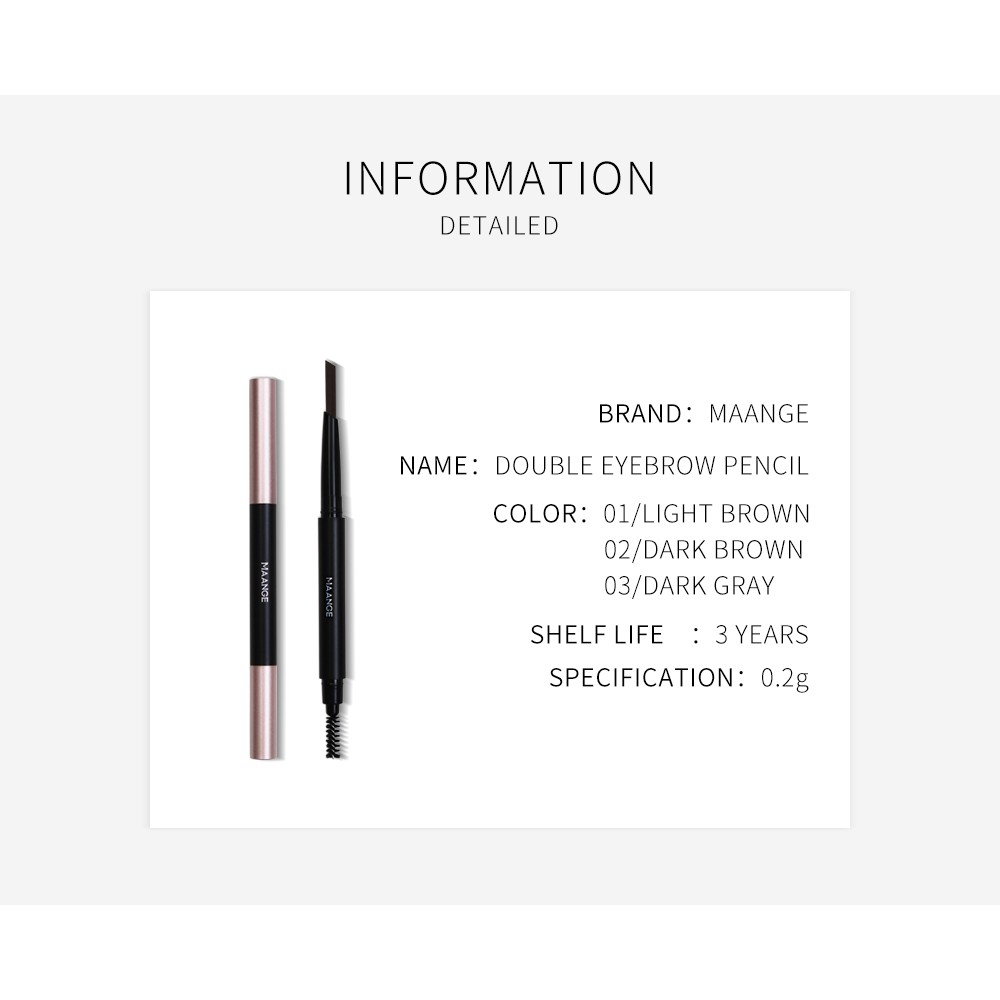 Chì kẻ mày 2 đầu MAGEFY 3 màu hợp thời trang tùy chọn | BigBuy360 - bigbuy360.vn