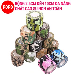 Băng cuốn thể thao POPO KJ213 màu rằn ri quân đội chất liệu cao su non băng keo thể thao quấn tay chân chống chấn thương