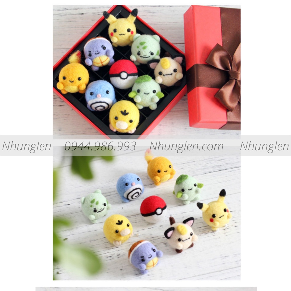 Tự tay làm Combo 9 bé len chọc hình tròn dễ thương - Chọc len thật dễ dàng, handmade beginer
