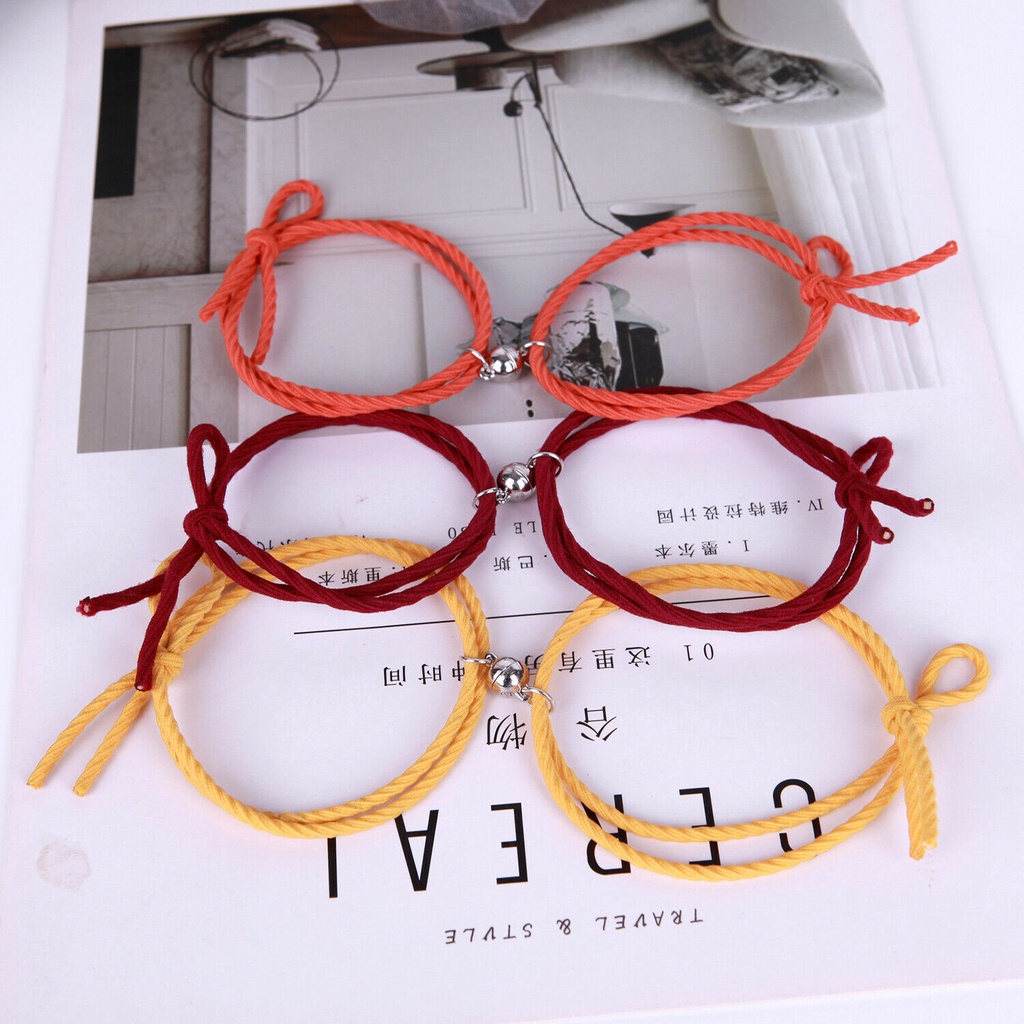 Vòng Tay Dây Bện Khóa Nam Châm Cho Cặp Đôi