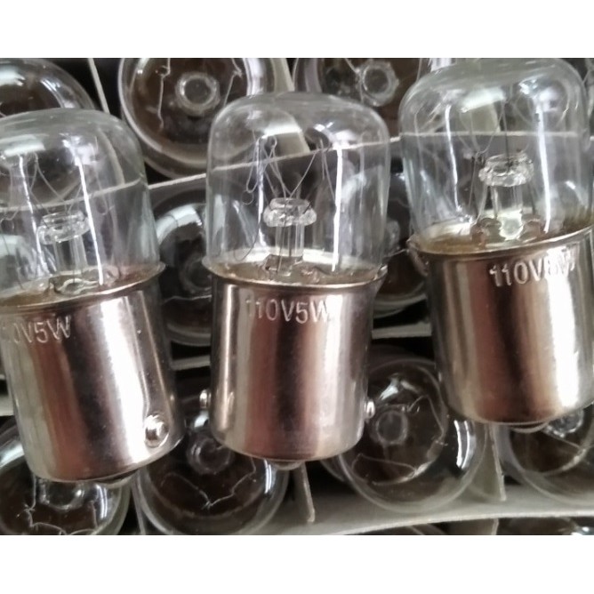 Bóng Đèn Sợi Đốt 110V 5W Đuôi Gài 15mm TIẾP XÚC ĐƠN BA15S