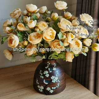 Bình hoa gốm sứ vẽ thủ công Bát Tràng
