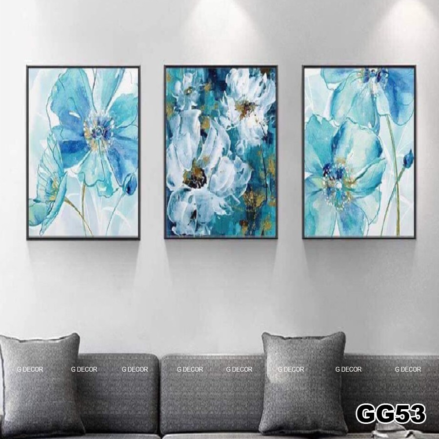 Tranh treo tường canvas 3 bức phong cách Bắc Âu 50, tranh cô gái trang trí phòng khách, phòng ngủ, phòng ăn,spa, decor