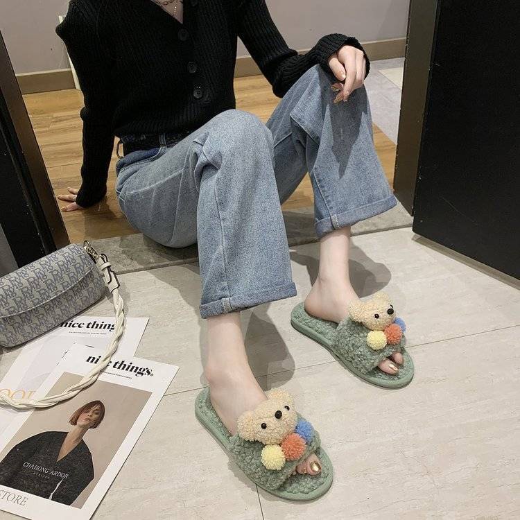 Dép Bông Đi Trong Nhà Mùa Đông Phong Cách Mới Dễ Thương Cho Nữ