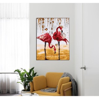 ART8S Tranh tô màu theo số, sơn dầu số hóa, tự vẽ, được căng sẵn khung gỗ canvas.