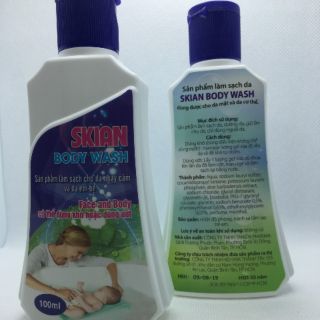 Skian body wash sản phẩm tắm rửa mặt làm sach cho làn da nhạy cảm mỏng manh, đặc biệt da bệnh lí chàm. An toàn tiện lợi.