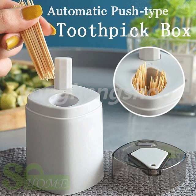 Hộp đựng tăm xỉa răng dạng nhấn tự động phong cách Bắc Âu đơn giản sáng tạo