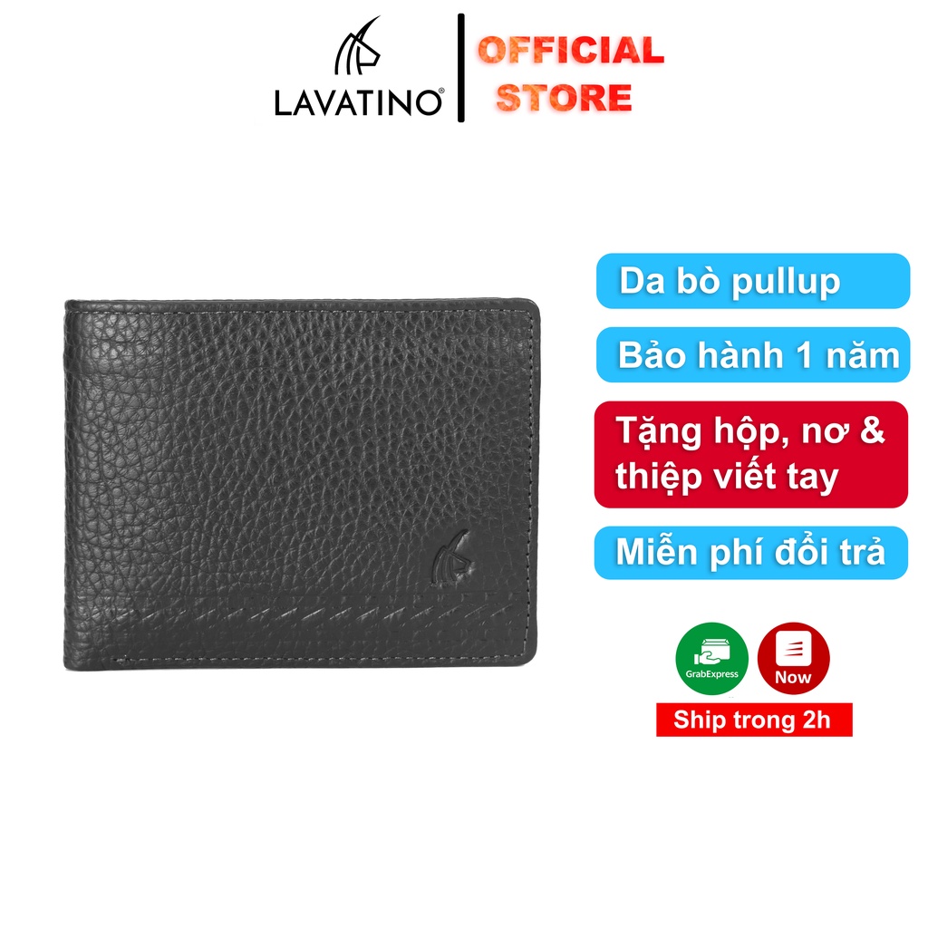 Ví Da Nam Cao Cấp Da Bò Thật Chính Hãng Lavatino Victory 15 Tặng full Box làm quà tặng