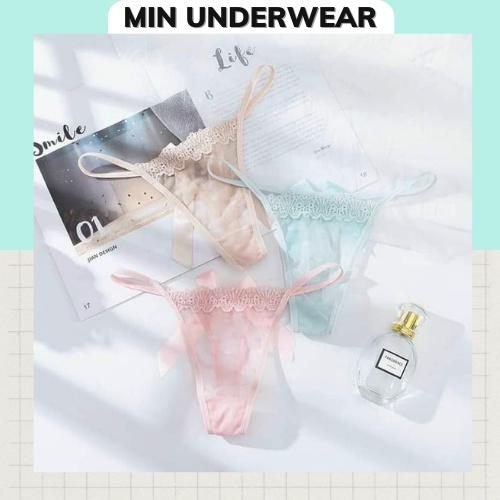 Quần Lót Nữ Ren Lọt Khe Nơ Sau Viền Sexy - Gợi Cảm Min Underwear 139175