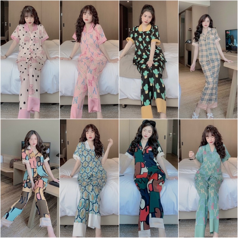 [MẪU MỚI HOT] Đồ Ngủ Nữ 💖 Bộ Pijama Lụa Tay Ngắn Dễ Thương 💖 Hãng có sẵn SLL | BigBuy360 - bigbuy360.vn