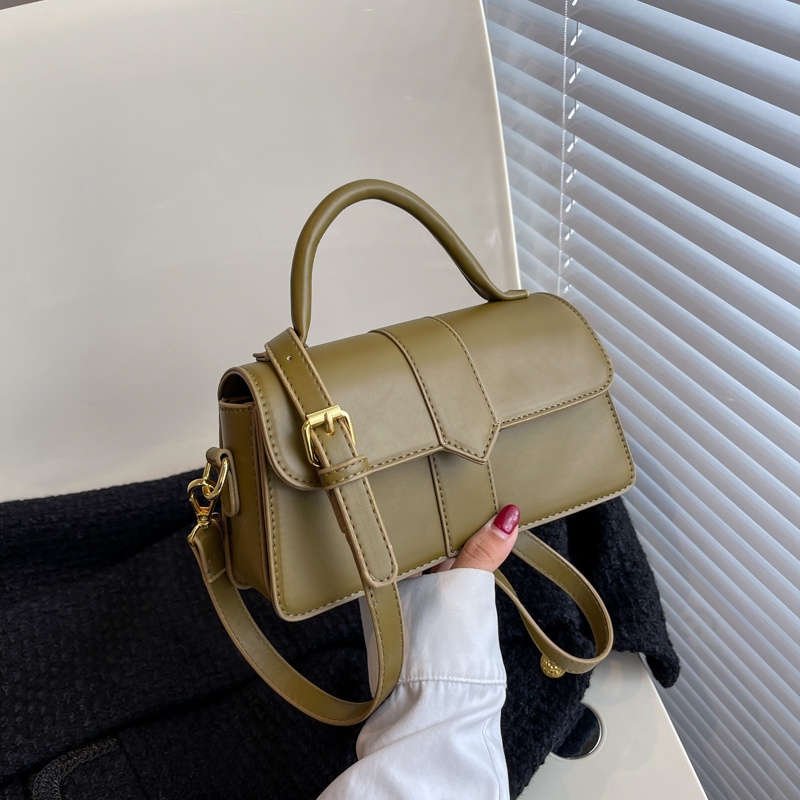 Túi đeo vai IELGY hình vuông nhỏ thêu chỉ phong cách retro dễ phối đồ thời trang cho nữ