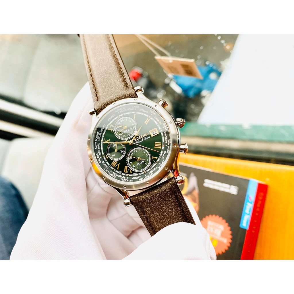 Đồng hồ nam Seiko SPL057P1 Bản World Time Đẹp tuyệt đối