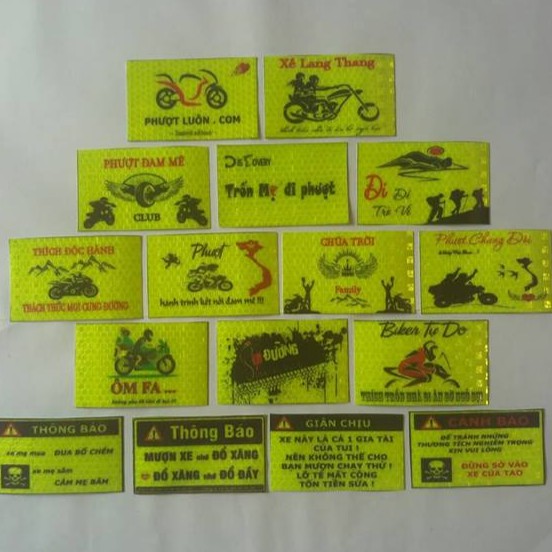 16 logo phượt . tem xe logo phản quang