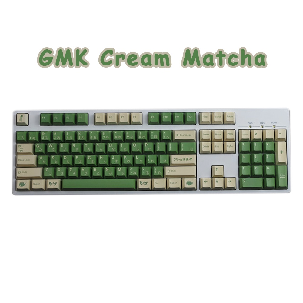 Keycap GMK Cream Matcha Nút Bàn Phím Cơ Màu Matcha PBT Dye Sub Keycaps