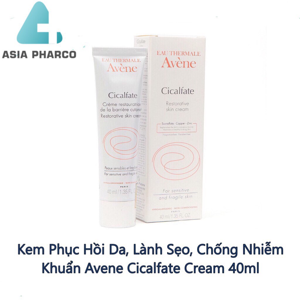 Kem Phục Hồi Da, Lành Sẹo, Chống Nhiễm Khuẩn Avene Cicalfate Cream 40ml