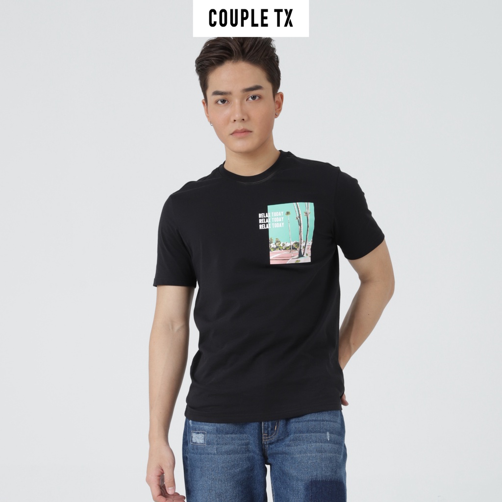 Áo Thun Nam Typo Graphic Happy Today Couple TX MTS 1144