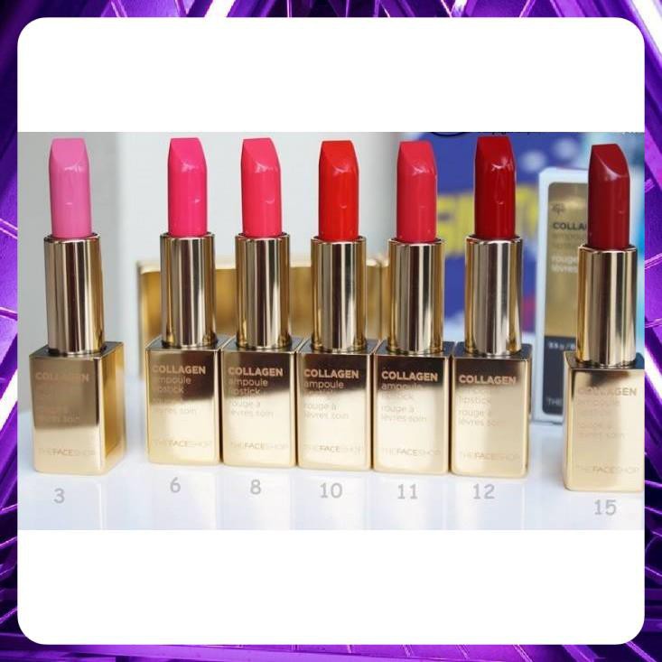 Son Môi Trang Điểm The Face Shop Collagen Ampoule Lipstick 3.5g Hàn Quốc. 💄