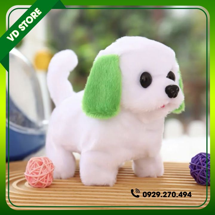 Đồ Chơi Chó Bông Biết Đi, Vẫy Đuôi, Biết Kêu Bibi Cực Cute - Hàng Chất Lượng Cao - Tặng Kèm Pin