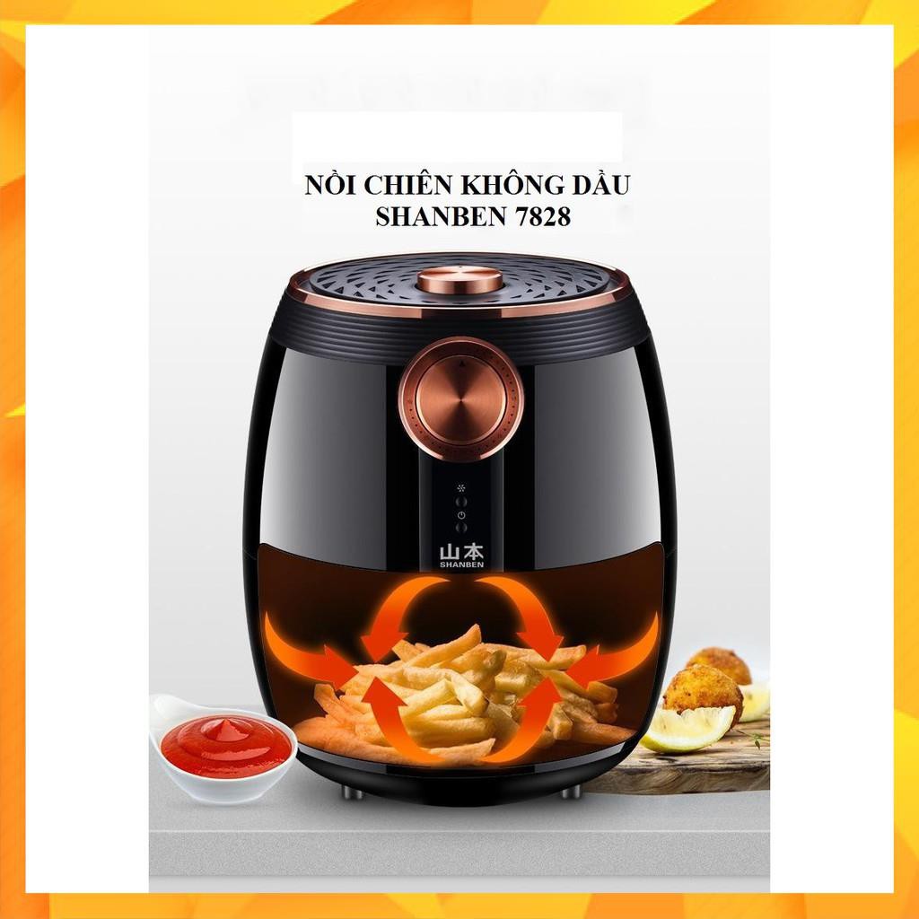 Nồi chiên không dầu điều khiển cơ SHANBEN 7828 dung tích 4.5L, nồi chiên không dầu công suất 1400W