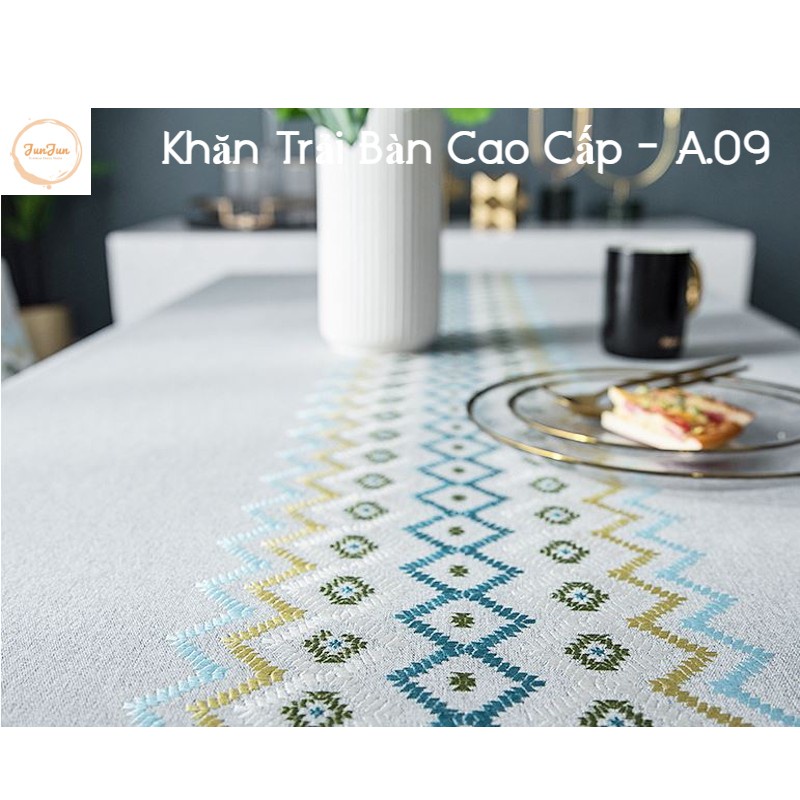 K16_Khăn trải bàn Cao Cấp có tua hình vuông/chữ nhật chất liệu cotton 100% Phong cách Bắc Âu