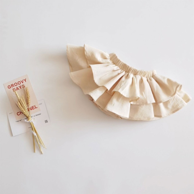 Quần Short Giả Váy Hai Lớp Bằng Vải Cotton Dành Cho Bé Gái